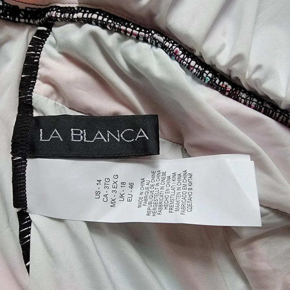 La Blanca Over the Shoulder Front Knot Tankini Swimsuit Top & Bottom 2 p…